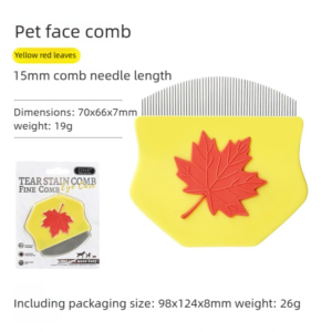Fine-Tooth Metal Pet Facial Comb & Cat Tear Stain Remover Brush with Non-Slip Grip for Delicate Areas