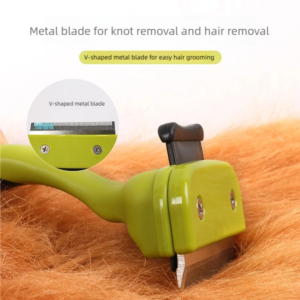 Professional 2-in-1 Pet Grooming Deshedding Tool & Slicker Brush with Release Button for Cats and Dogs