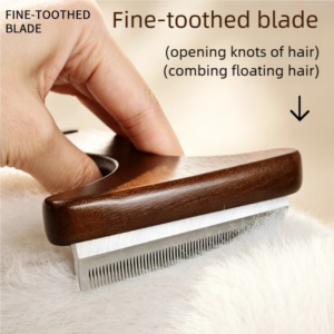 Professional Carbonized Bamboo Pet Dematting Tool & Undercoat Grooming Rake for Dogs and Cats