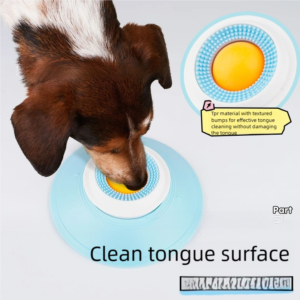 Non-Slip TPR Dog Lick Pad & Cat Slow Feeder Bowl with Suction Cups for Anxiety Relief and Dental Care
