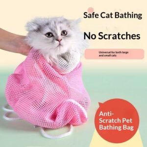 Multi-Functional Cat Bathing Bag | Anti-Scratch & Anti-Bite Breathable Mesh Restraint Sack for Safe Washing