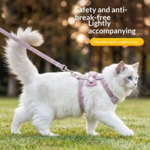 Ergonomic H-Shaped Cat Harness with Leash, Anti-Escape Adjustable Pet Walking Vest for Kittens & Small Cats