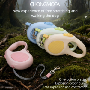 Wearable Retractable Dog Leash with Tangle-Free Heavy Duty Nylon Ribbon & One-Click Lock for Small to Medium Dogs