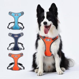 High-Visibility Reflective Dog Harness – Breathable Mesh & Waterproof Oxford Dog Vest, Adjustable No-Choke Pet Harness with Safety Buckles