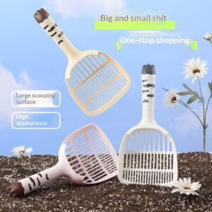 Ergonomic Tofu Cat Litter Scoop, Specially Designed Slotted Sifter Shovel for Large Pellets & Heavy Wet Clumps