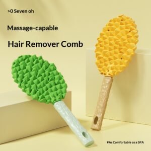 Multi-Functional Durian Pet Massage Brush | Silicone Cat Deshedding Comb & Loose Hair Remover for Self-Grooming