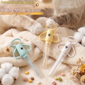 Anti-Choke Pet Medicine Dispenser with Soft Silicone Tip | Safe Liquid Syringe & Pill Popper for Cats, Dogs & Small Pets